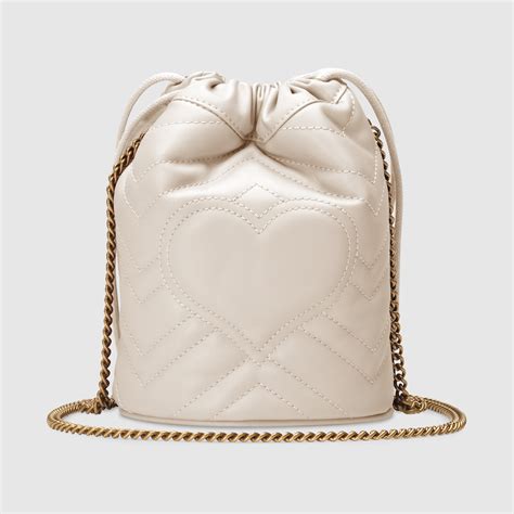 secchiello gucci bianco|Gucci Mini borsa a secchiello GG Marmont.